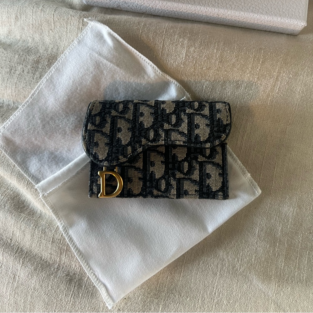 Dior saddle flap card holder